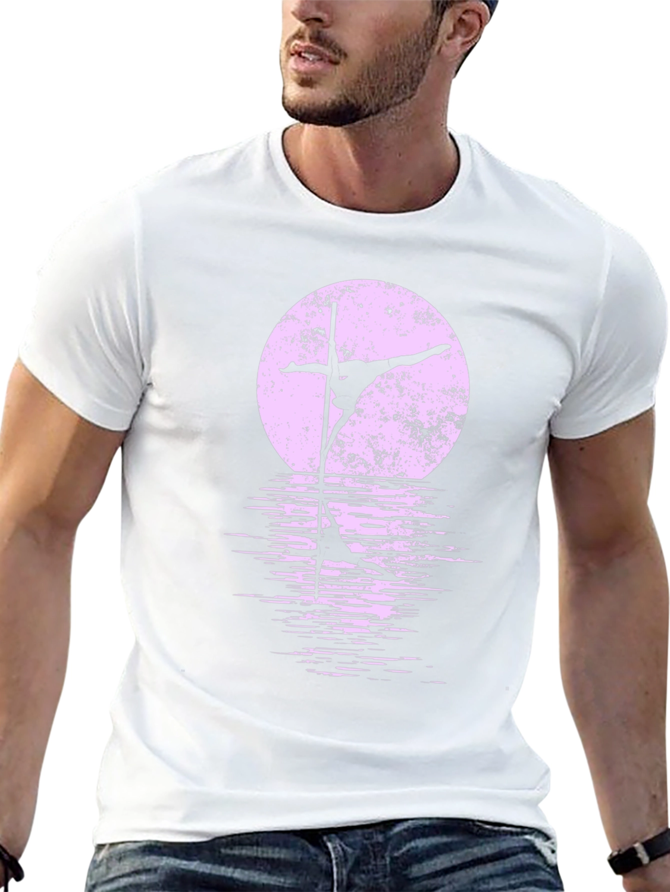 Pole Dancer Moon Silhouette Graphic Tee