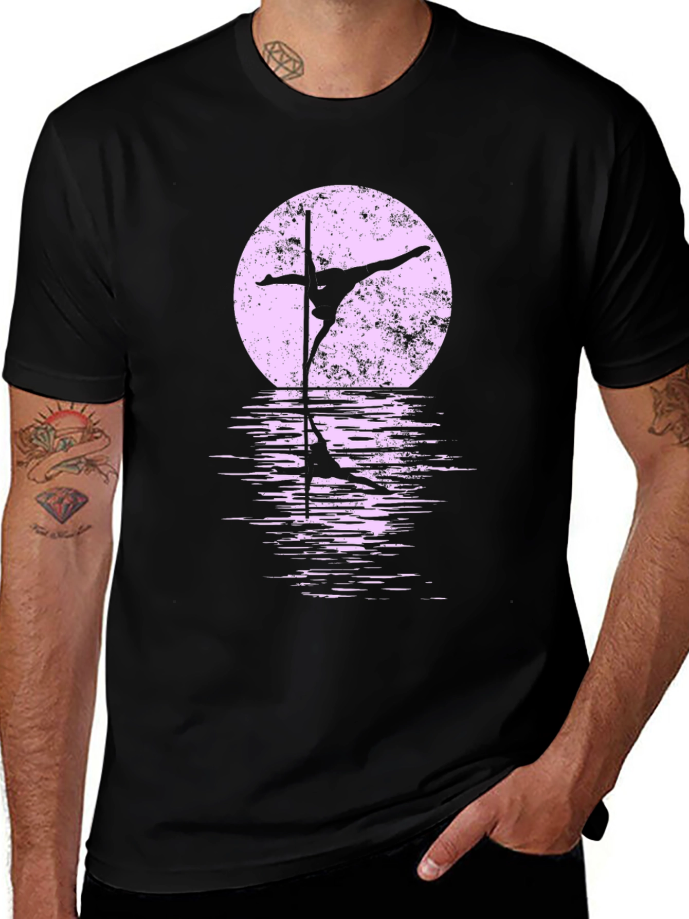 Pole Dancer Moon Silhouette Graphic Tee