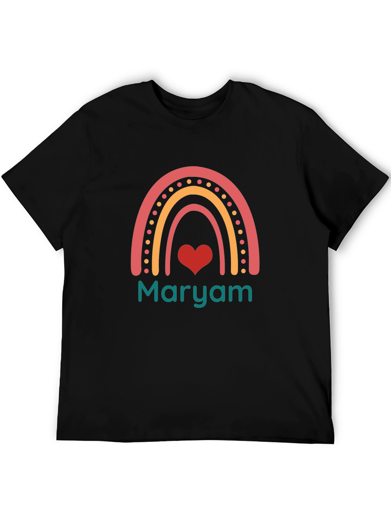 Personalized Rainbow Heart Name T-Shirt