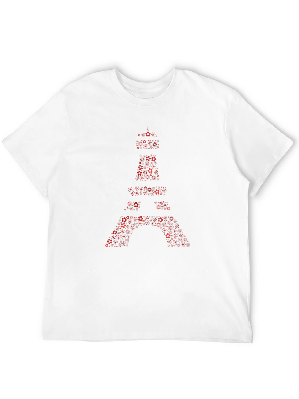 Eiffel Tower Floral Print Black T-Shirt