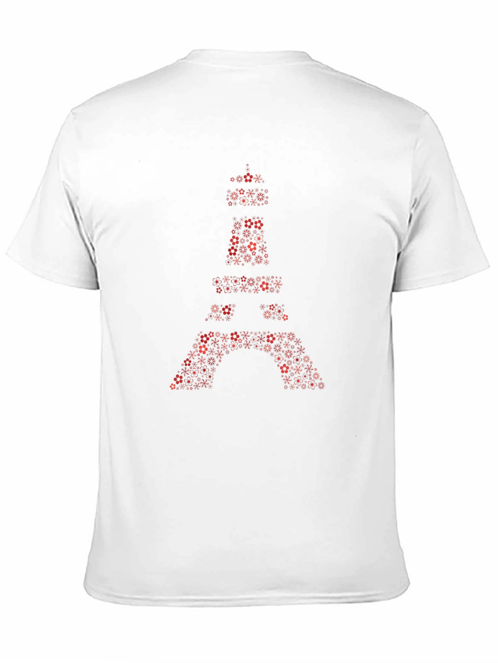 Eiffel Tower Floral Print Black T-Shirt