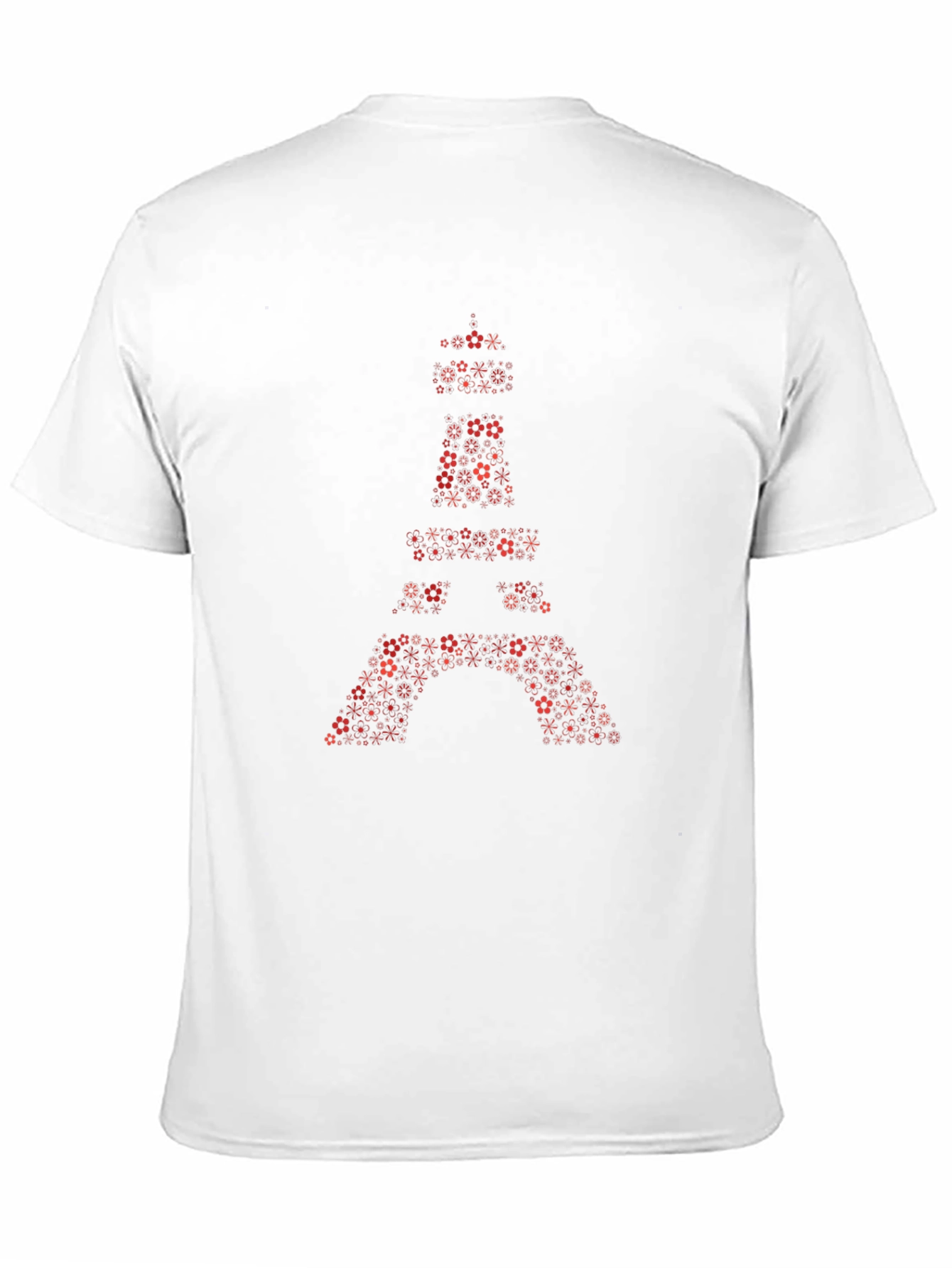Eiffel Tower Floral Print Black T-Shirt
