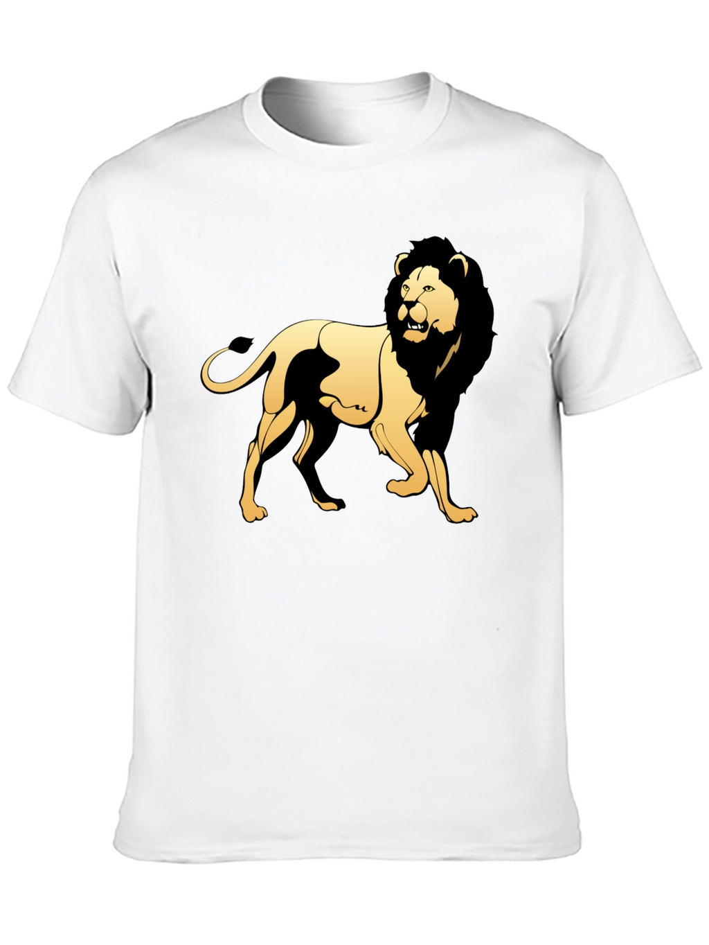 Black T-Shirt with Golden Lion Graphic