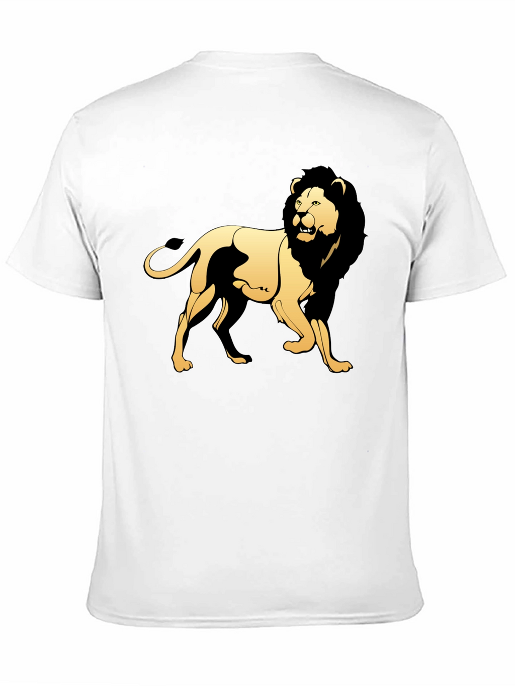Black T-Shirt with Golden Lion Graphic