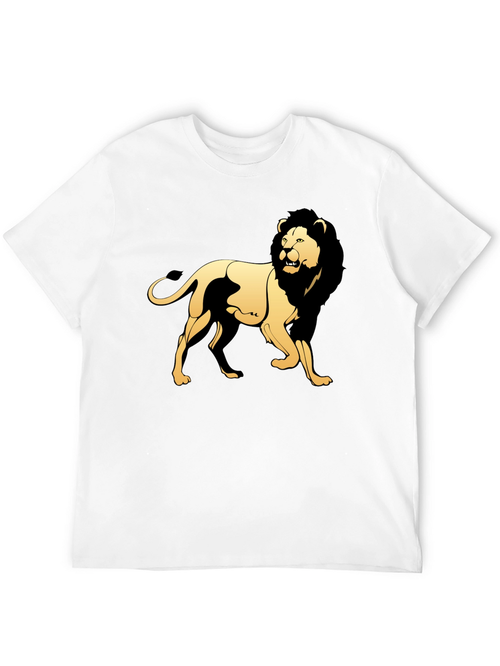 Black T-Shirt with Golden Lion Graphic
