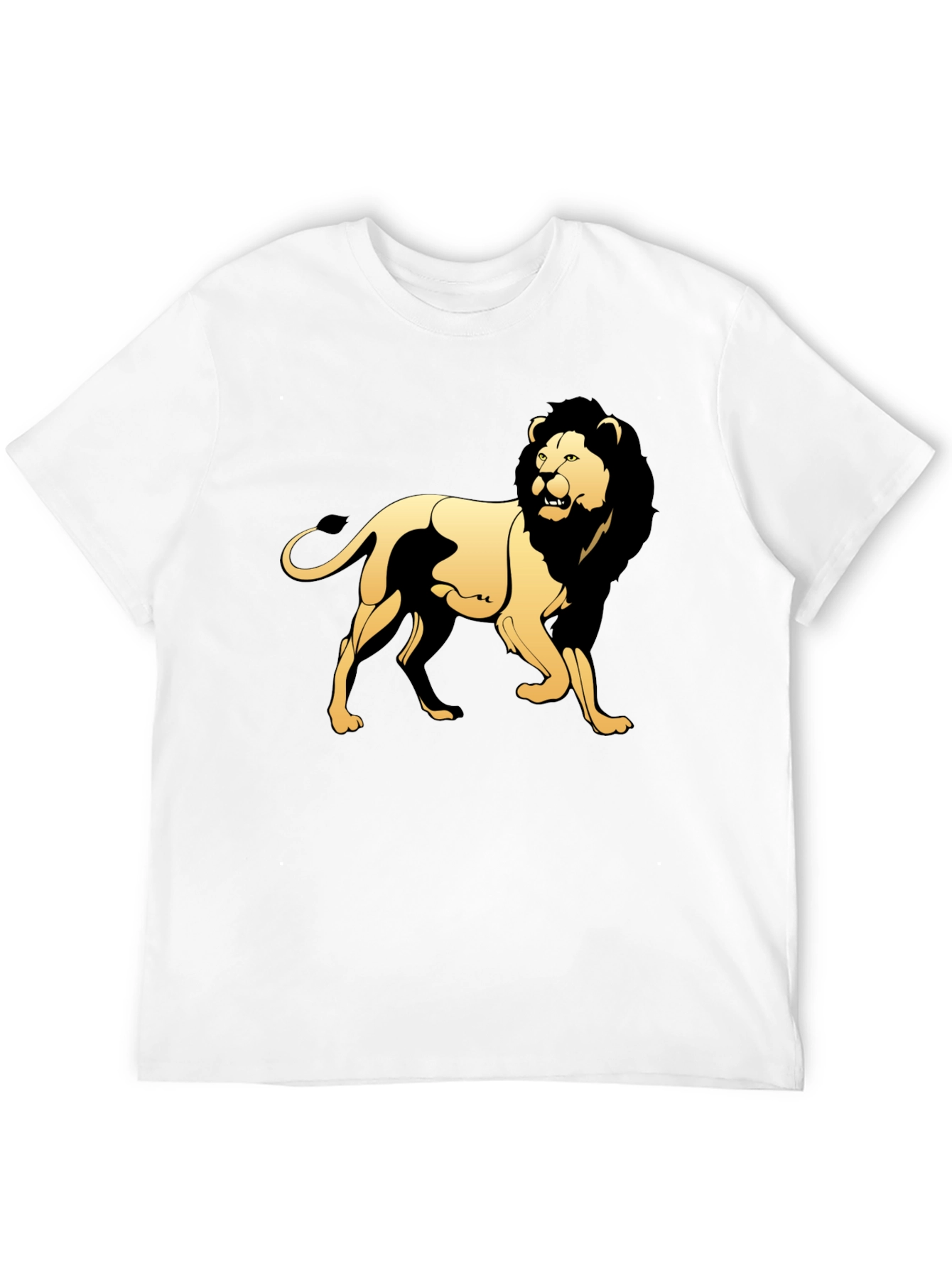 Black T-Shirt with Golden Lion Graphic