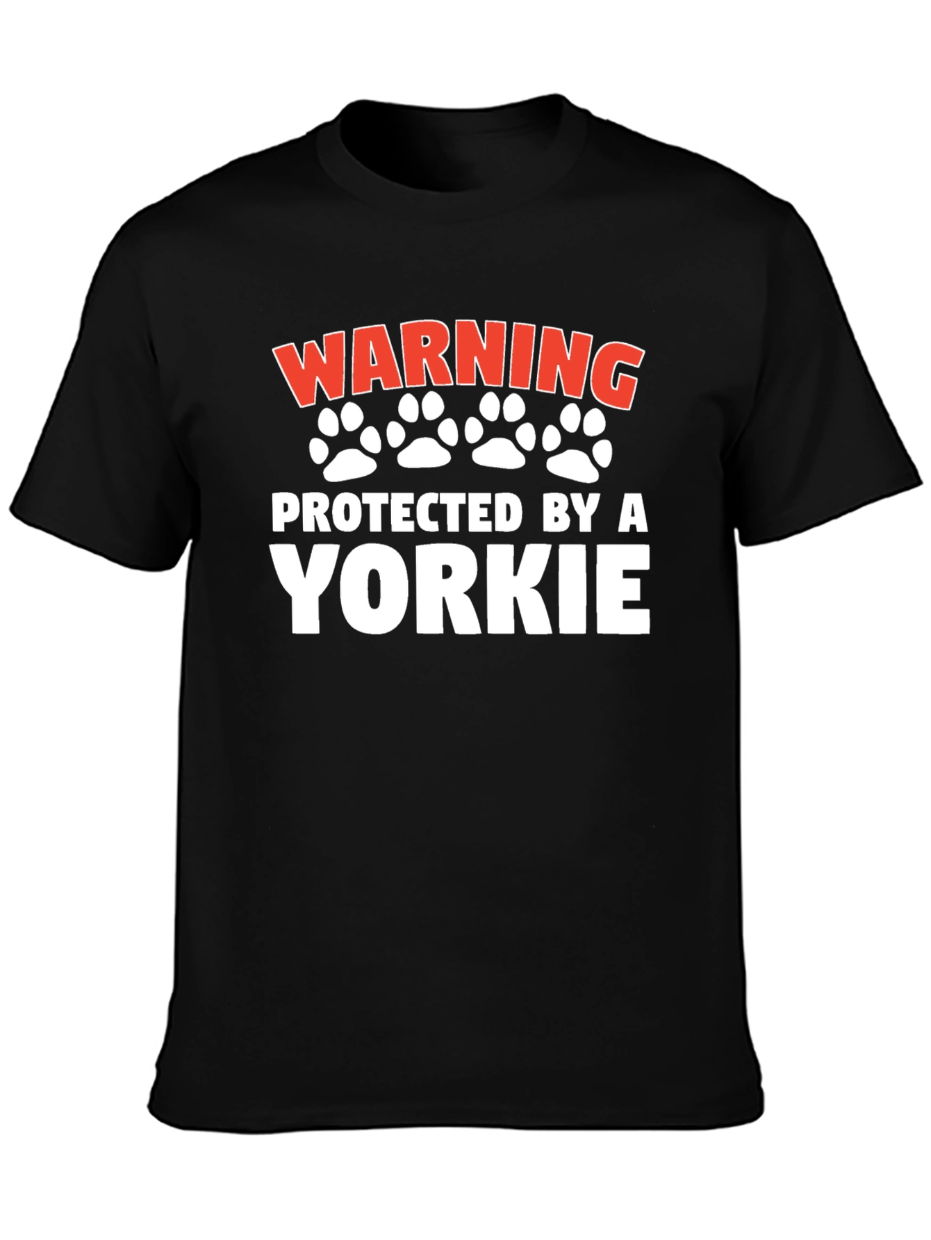 Warning Protected By A Yorkie - Dog Lover T-Shirt