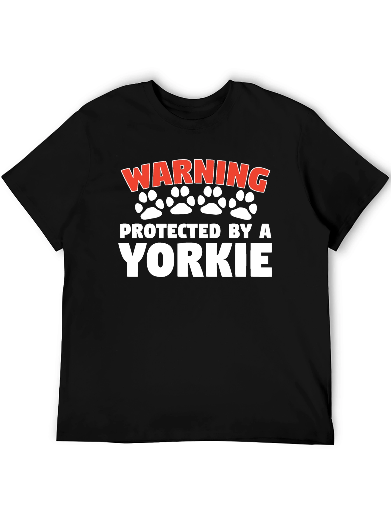Warning Protected By A Yorkie - Dog Lover T-Shirt