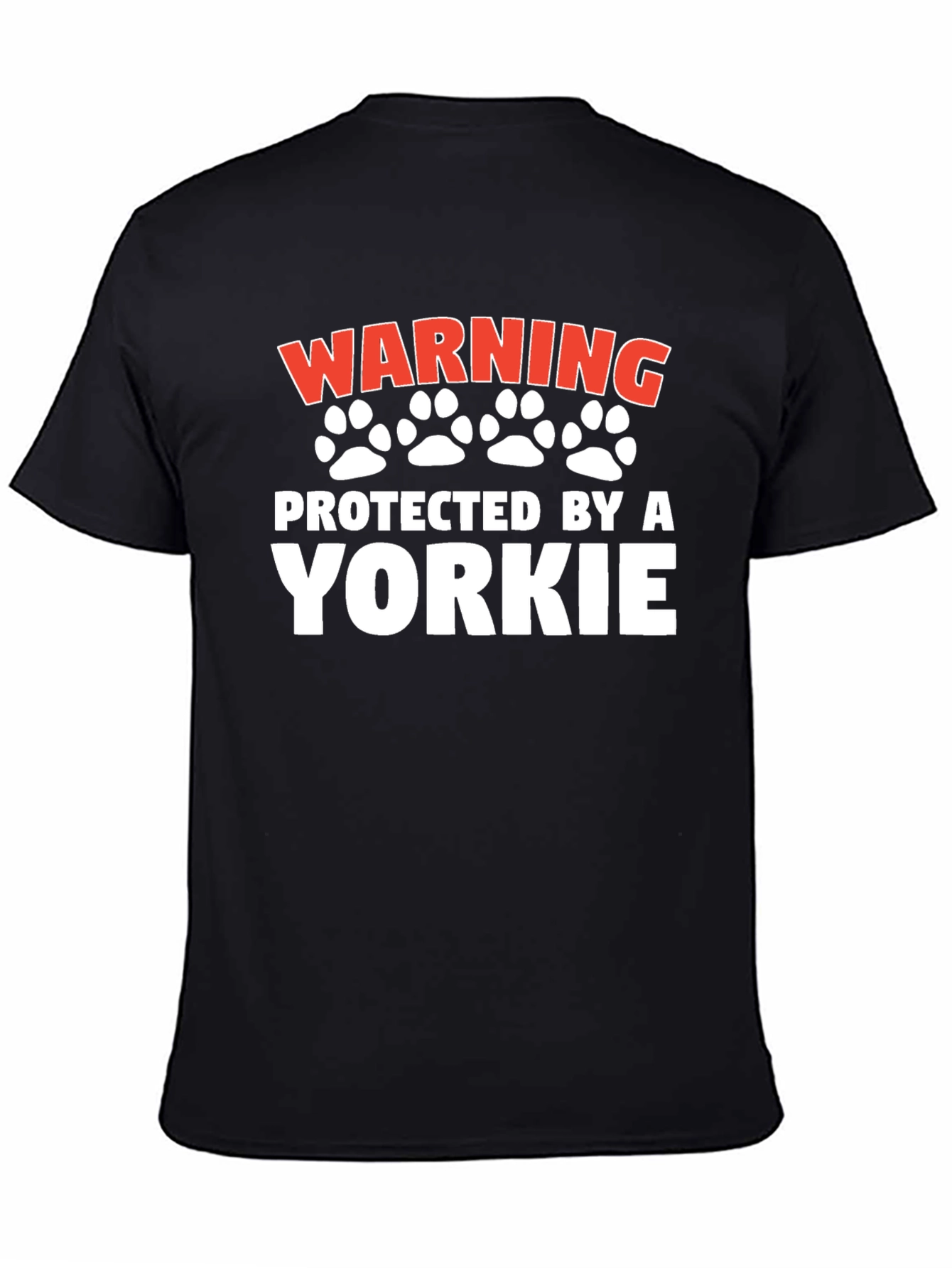 Warning Protected By A Yorkie - Dog Lover T-Shirt