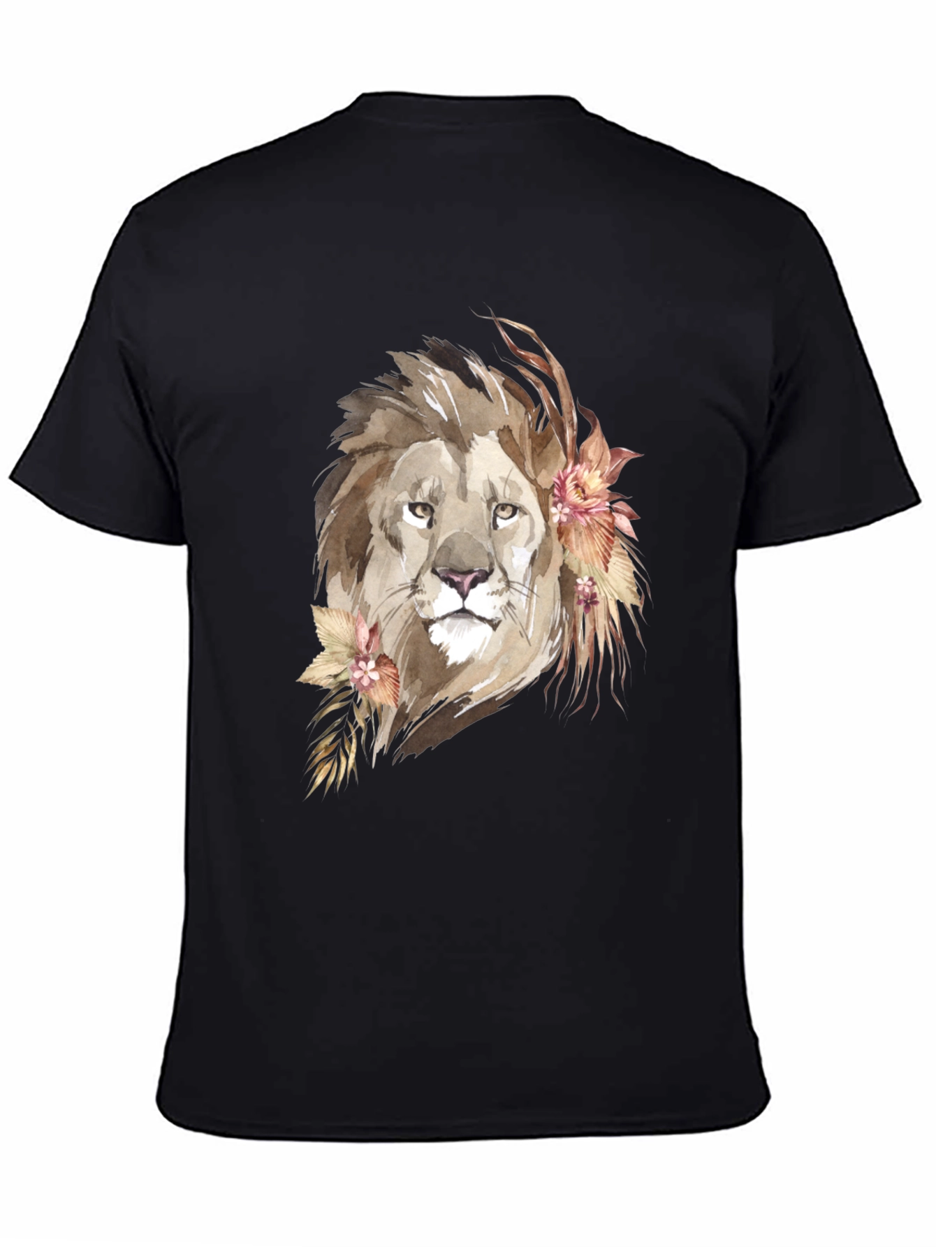 Watercolor Lion Graphic Tee - Stylish Animal Print
