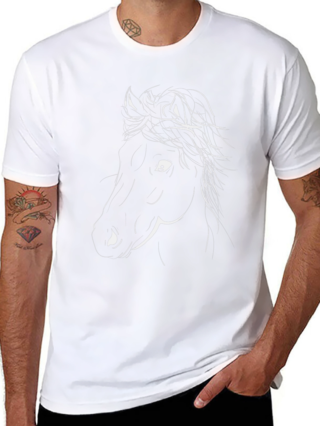 Horse Graphic Tee - Stylish Black T-Shirt