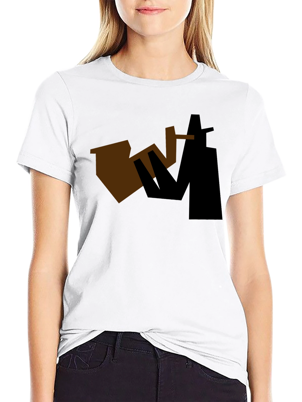 Abstract Sax Player Graphic Tee - Black