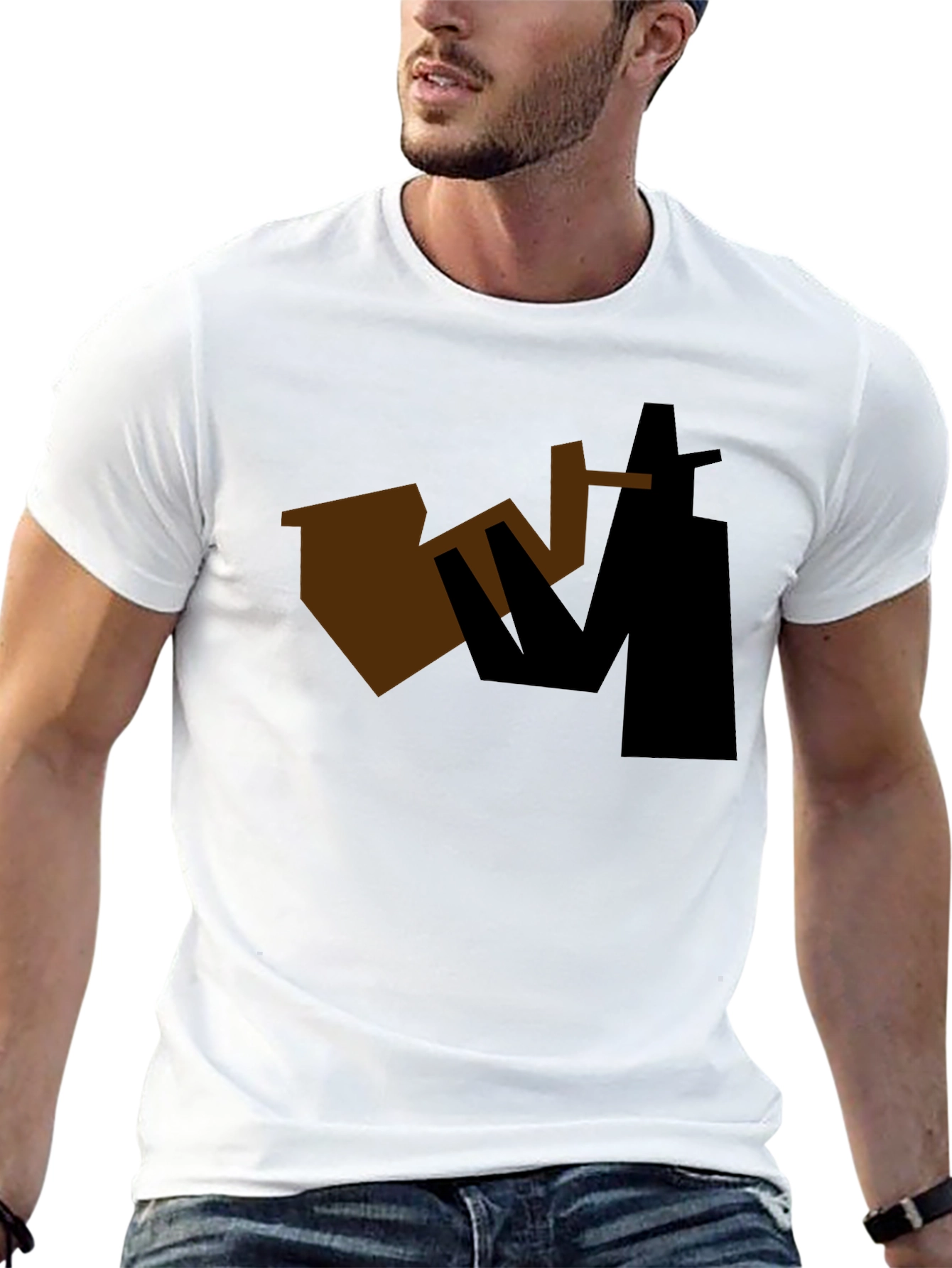 Abstract Sax Player Graphic Tee - Black