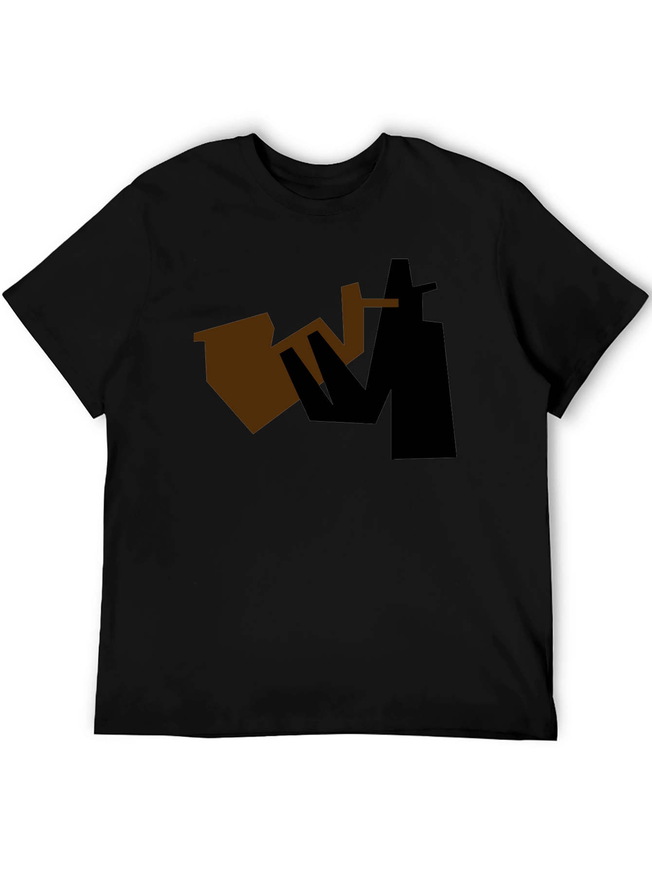 Abstract Sax Player Graphic Tee - Black