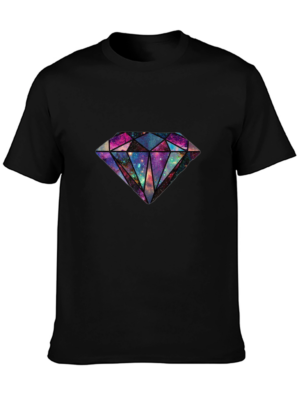 Galaxy Diamond Graphic Tee - Stylish Mens Black T-Shirt