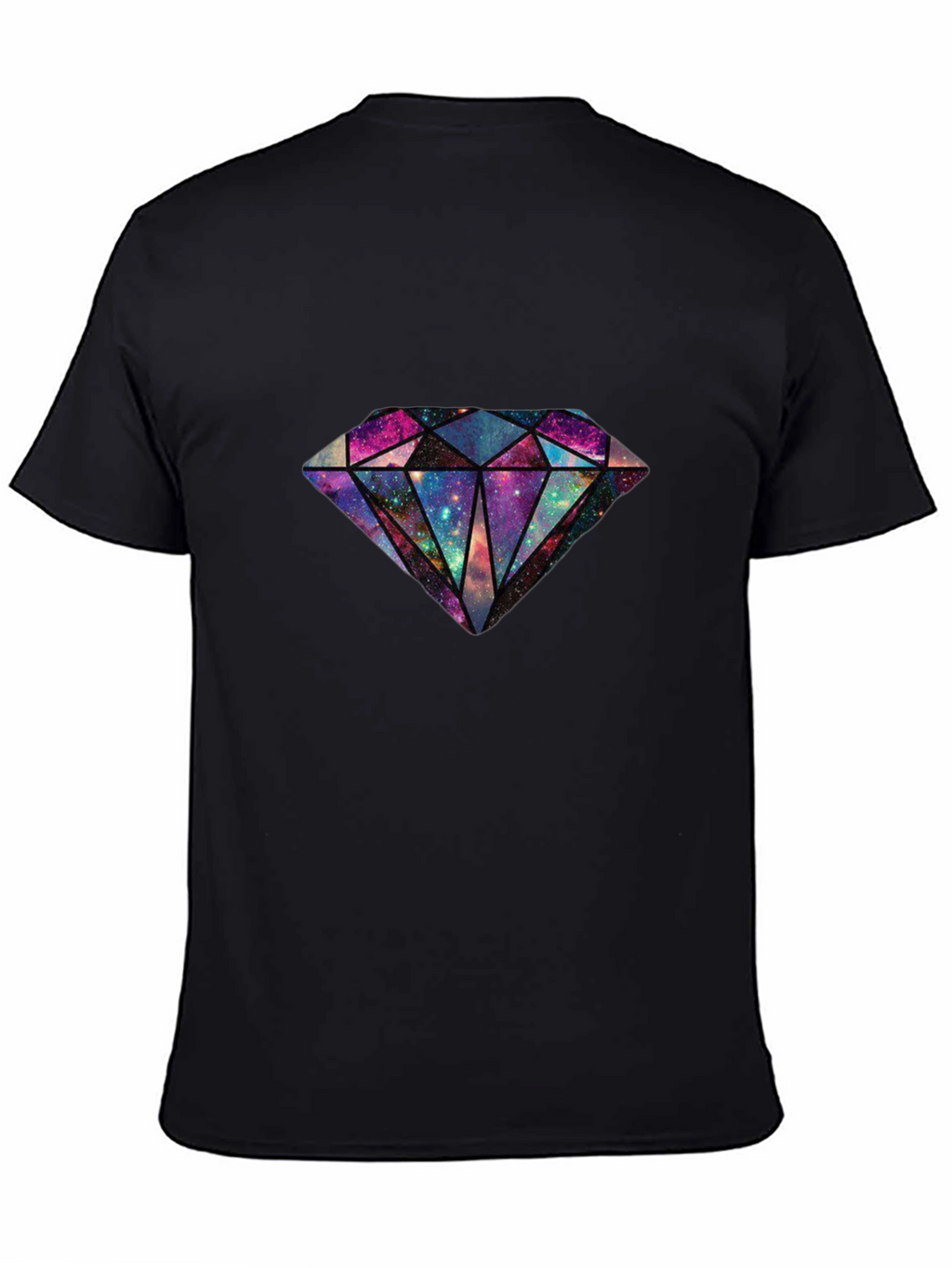 Galaxy Diamond Graphic Tee - Stylish Mens Black T-Shirt