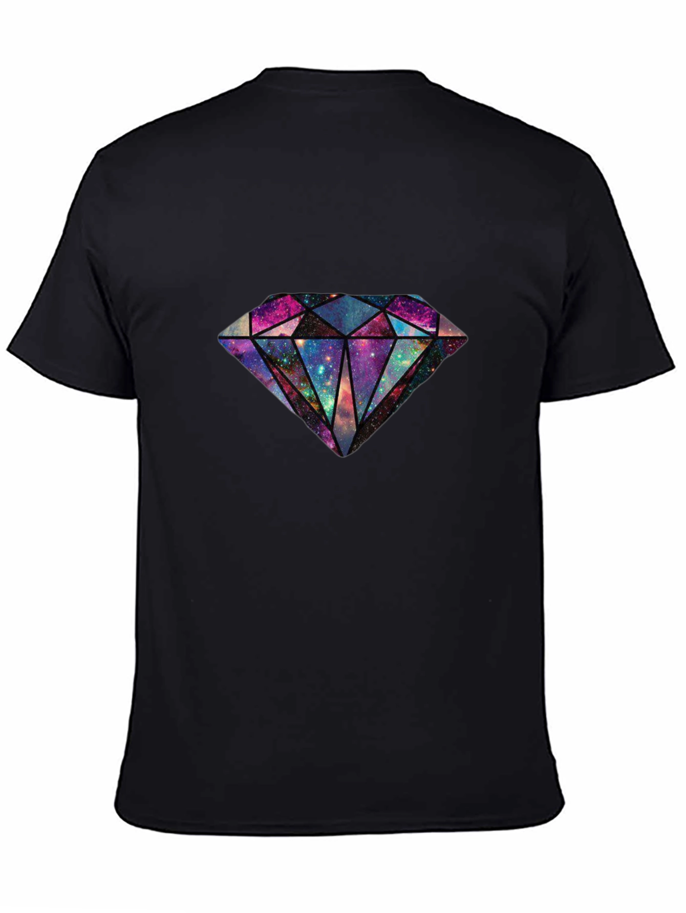 Galaxy Diamond Graphic Tee - Stylish Mens Black T-Shirt