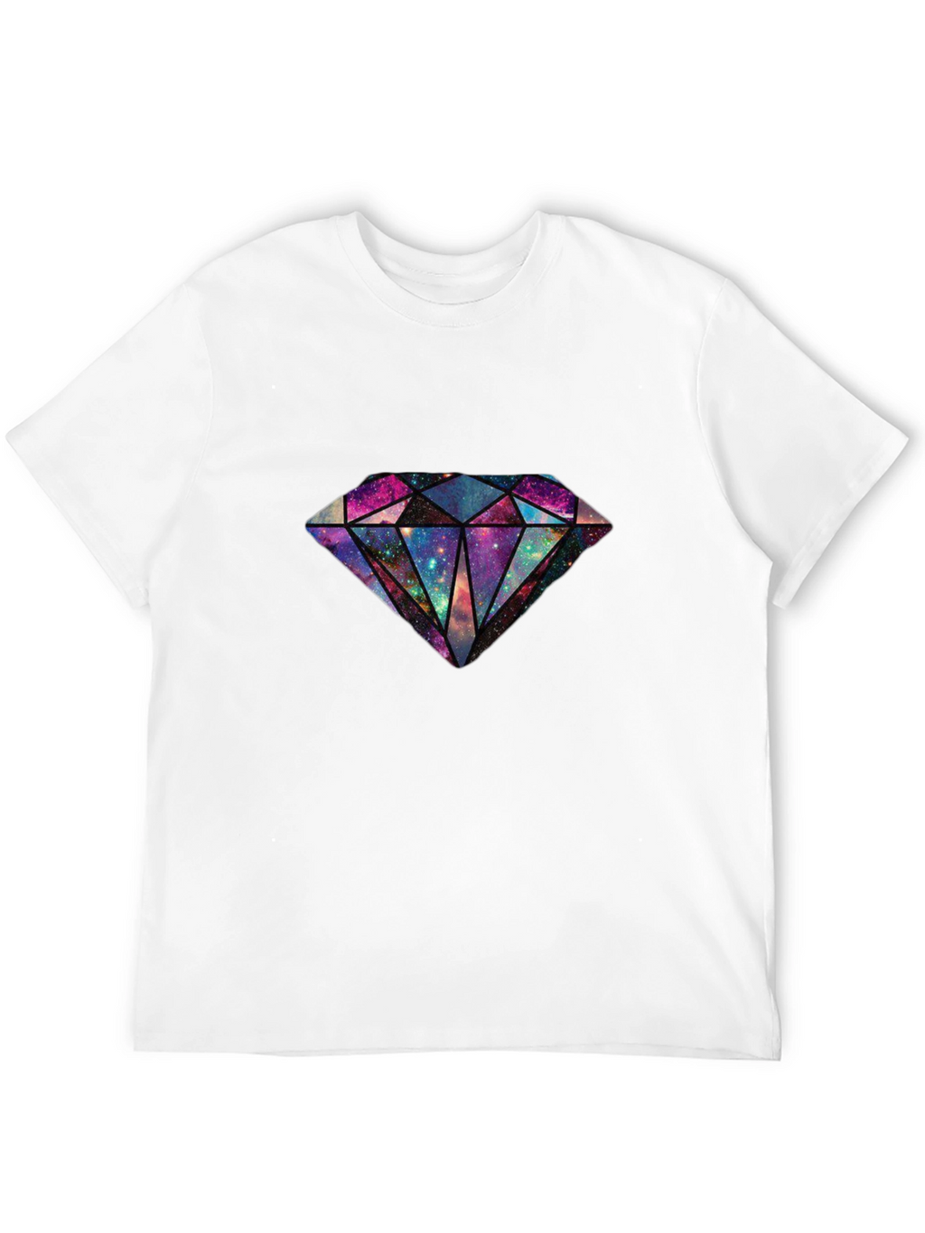 Galaxy Diamond Graphic Tee - Stylish Mens Black T-Shirt