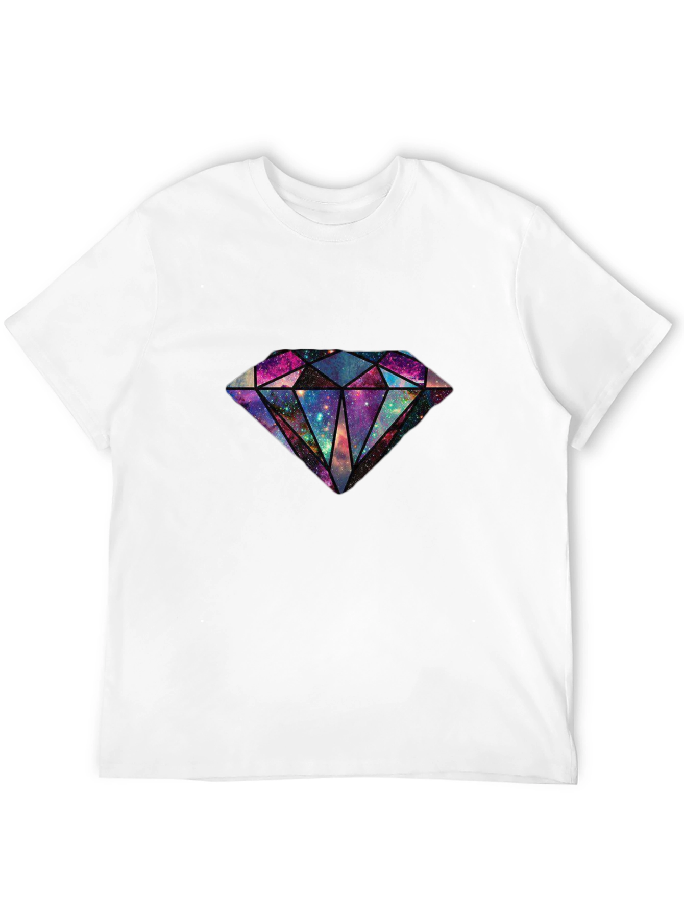 Galaxy Diamond Graphic Tee - Stylish Mens Black T-Shirt