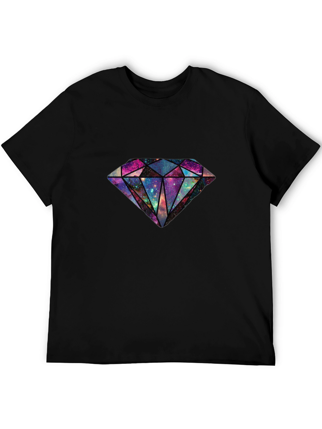Galaxy Diamond Graphic Tee - Stylish Mens Black T-Shirt