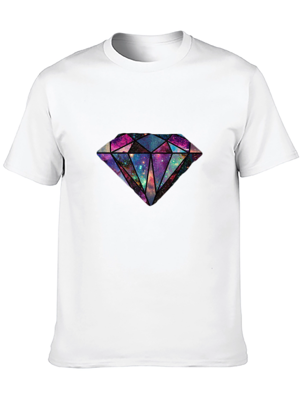 Galaxy Diamond Graphic Tee - Stylish Mens Black T-Shirt