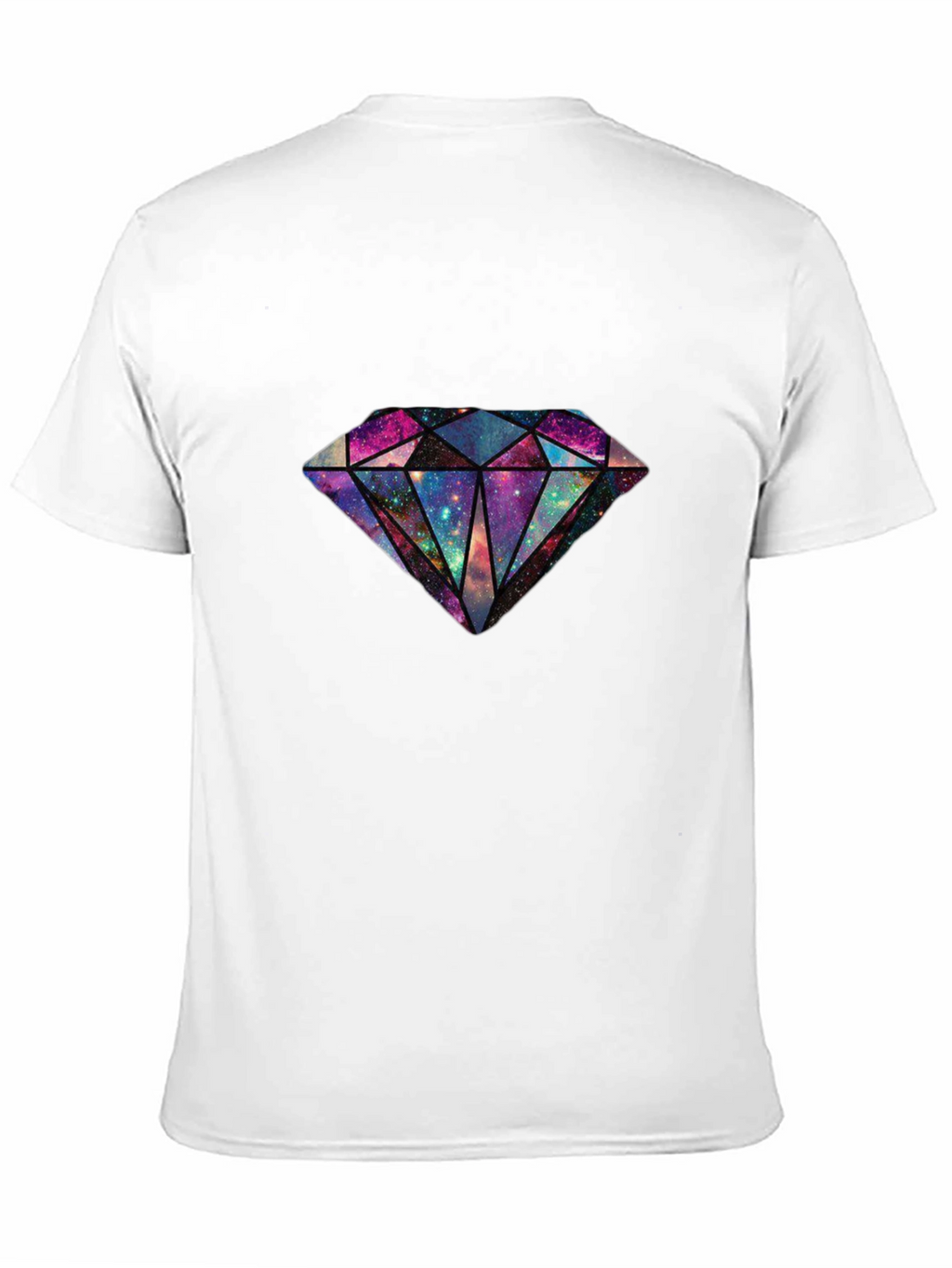 Galaxy Diamond Graphic Tee - Stylish Mens Black T-Shirt