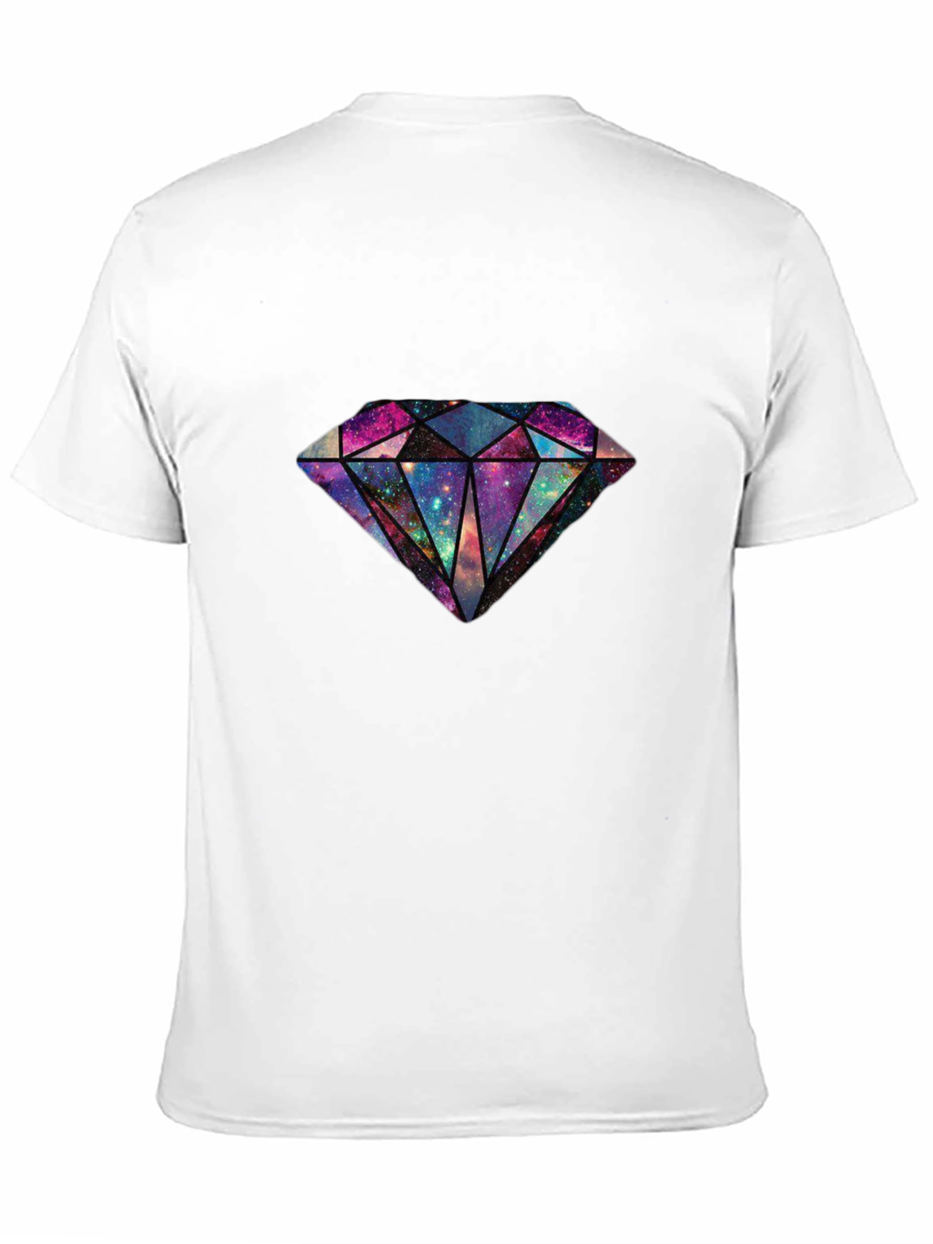 Galaxy Diamond Graphic Tee - Stylish Mens Black T-Shirt