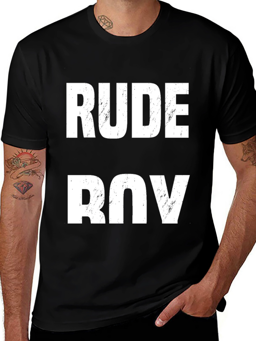 RUDE BOY Graphic Tee - Bold Statement Shirt