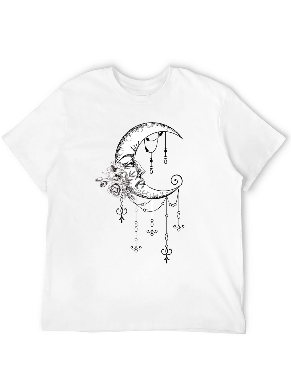 Moon Goddess Graphic T-Shirt - Stylish Black Tee