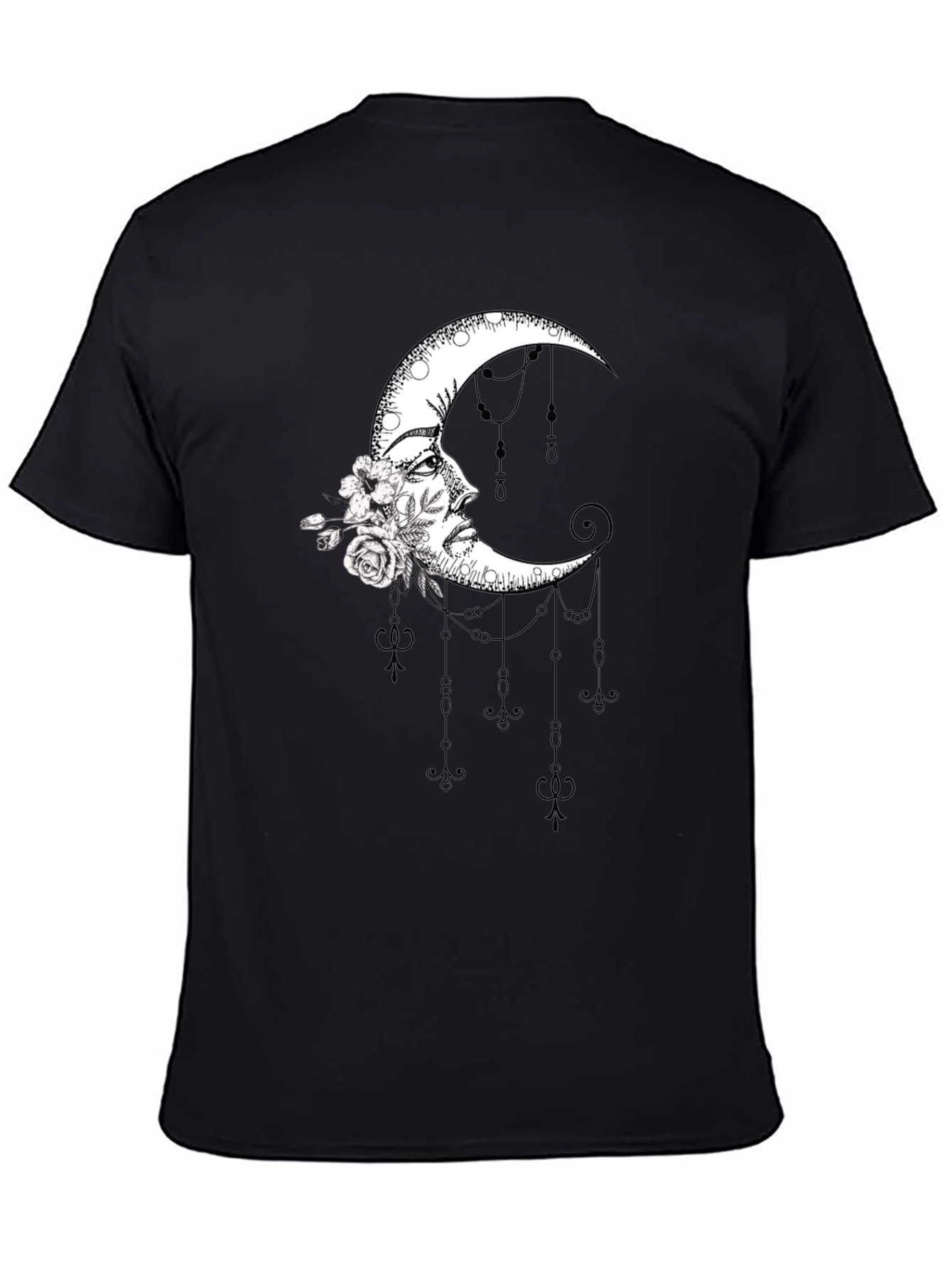 Moon Goddess Graphic T-Shirt - Stylish Black Tee