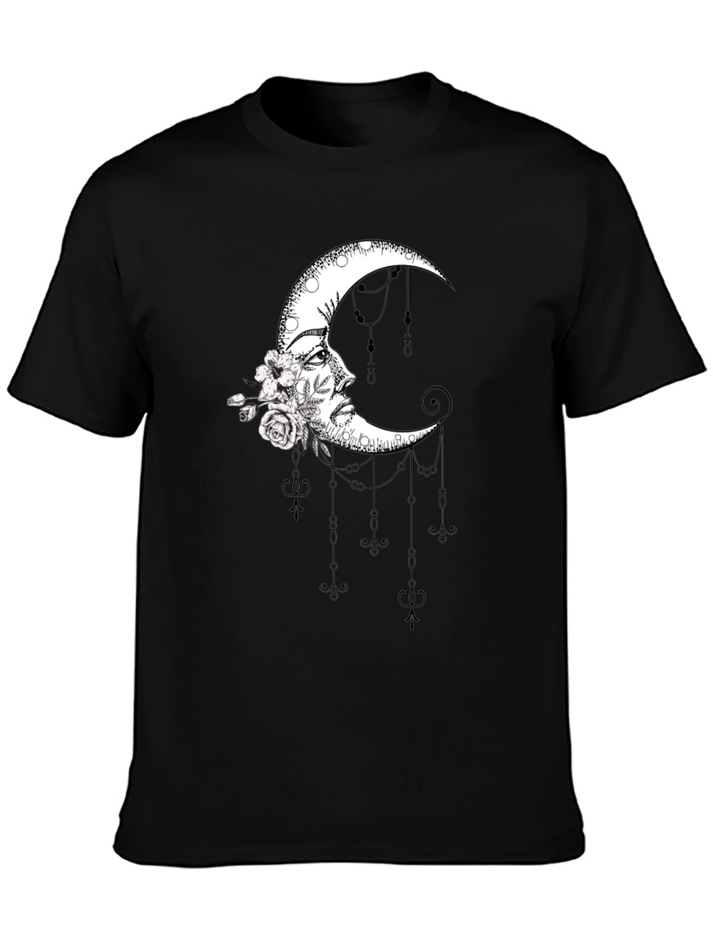 Moon Goddess Graphic T-Shirt - Stylish Black Tee
