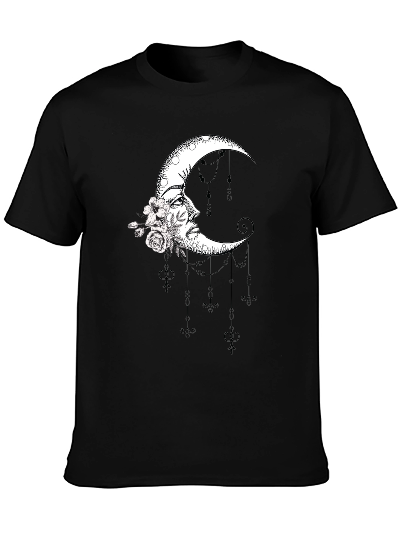 Moon Goddess Graphic T-Shirt - Stylish Black Tee