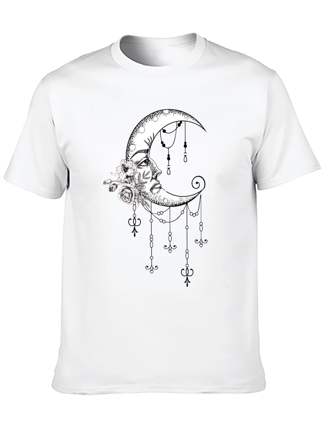 Moon Goddess Graphic T-Shirt - Stylish Black Tee
