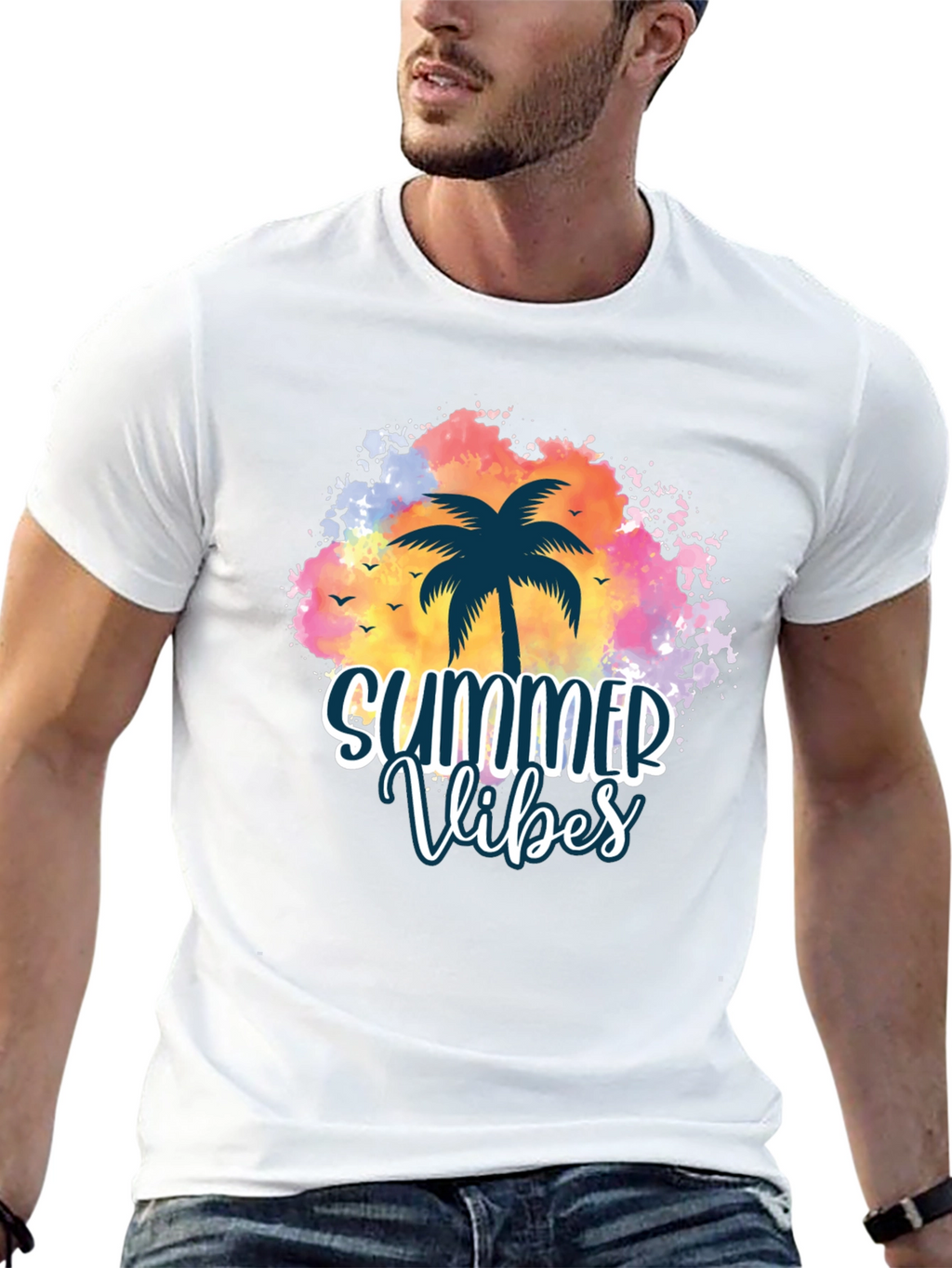 Summer Vibes Palm Tree Graphic Tee