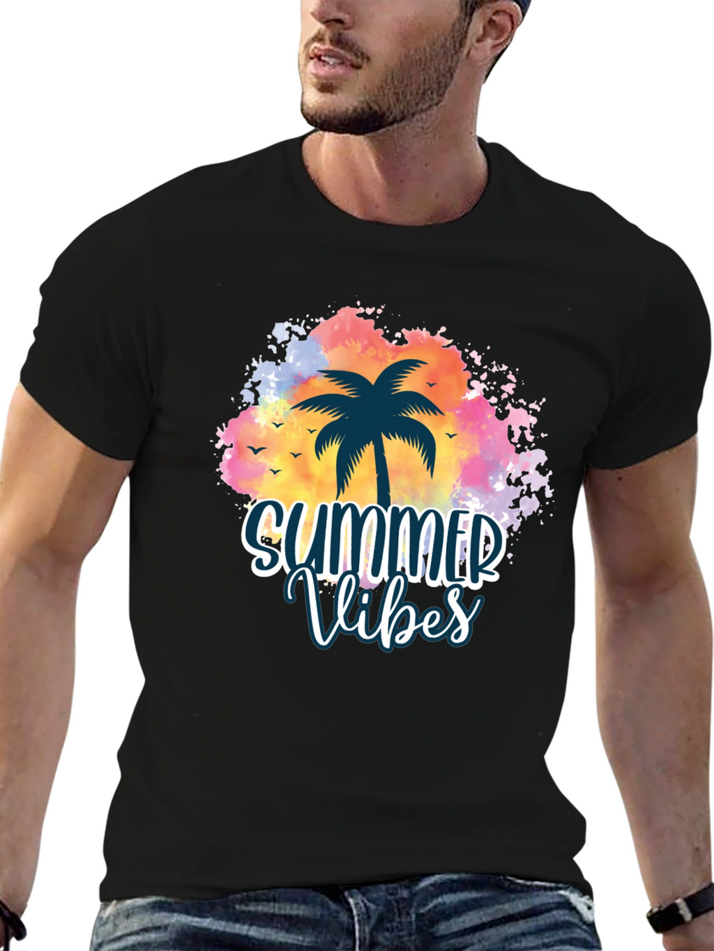 Summer Vibes Palm Tree Graphic Tee
