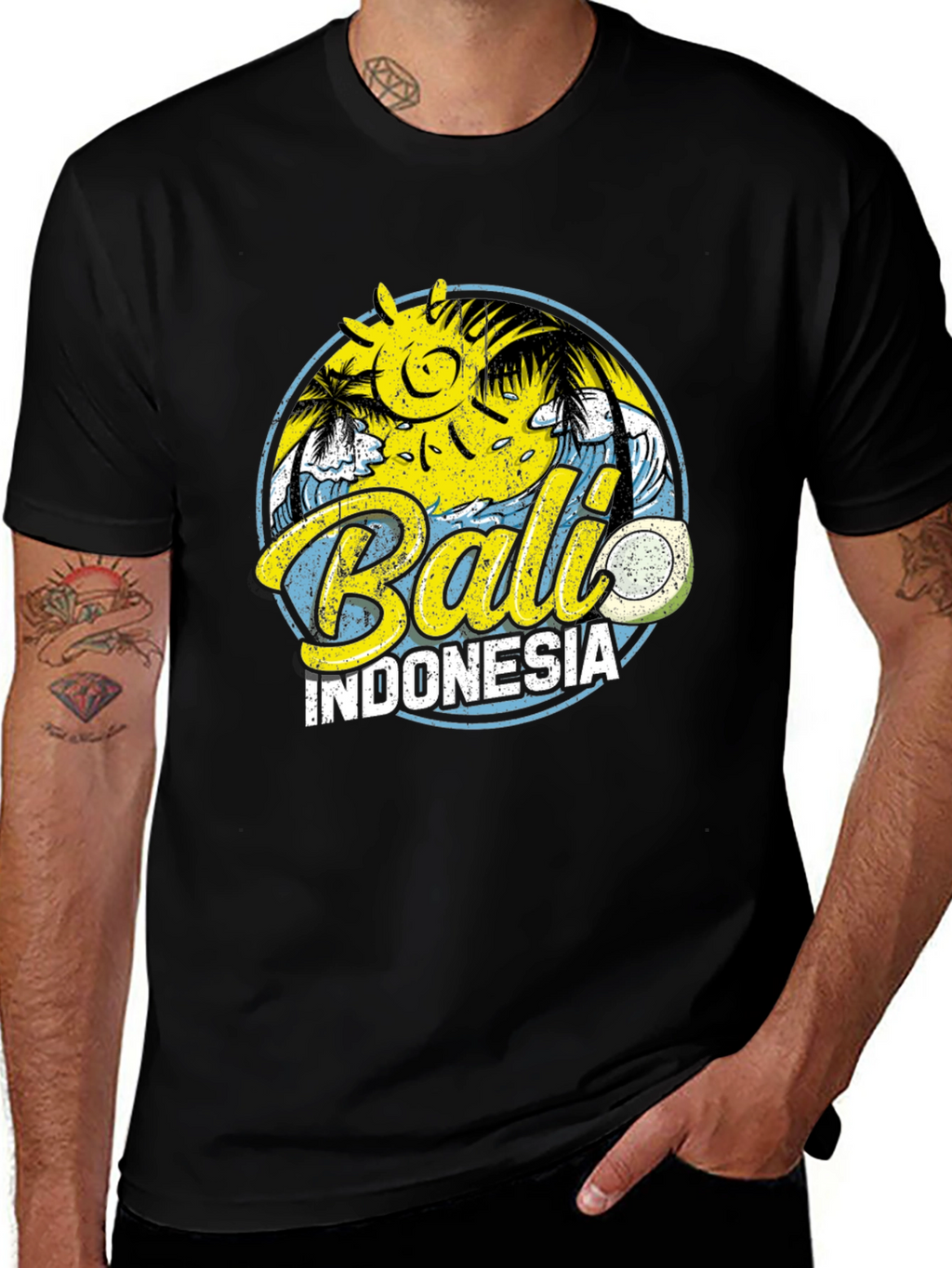 Bali Indonesia Graphic Tee - Island Vibes Black T-Shirt