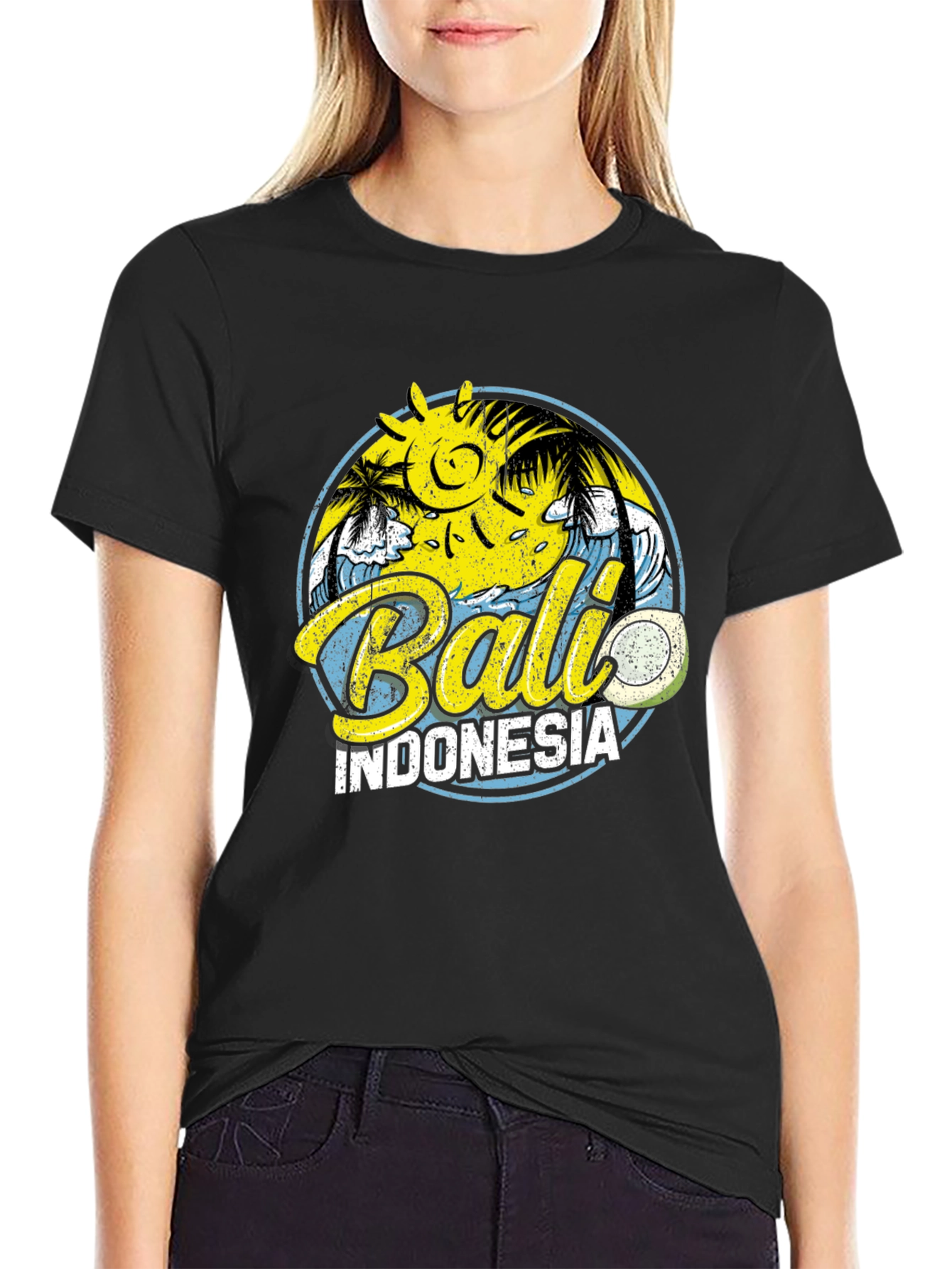 Bali Indonesia Graphic Tee - Island Vibes Black T-Shirt