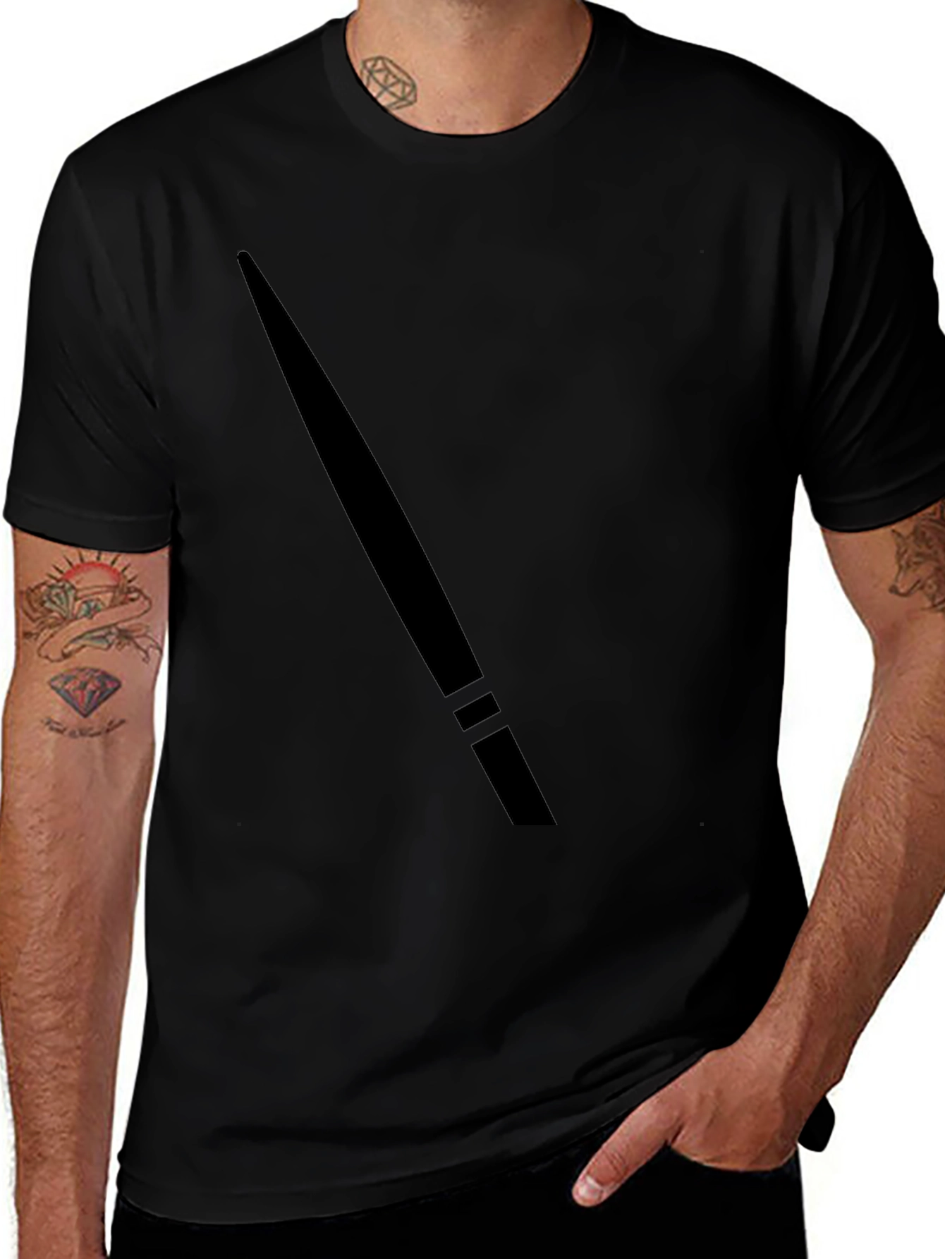 Minimalist Black Graphic Tee - Mens Casual T-Shirt