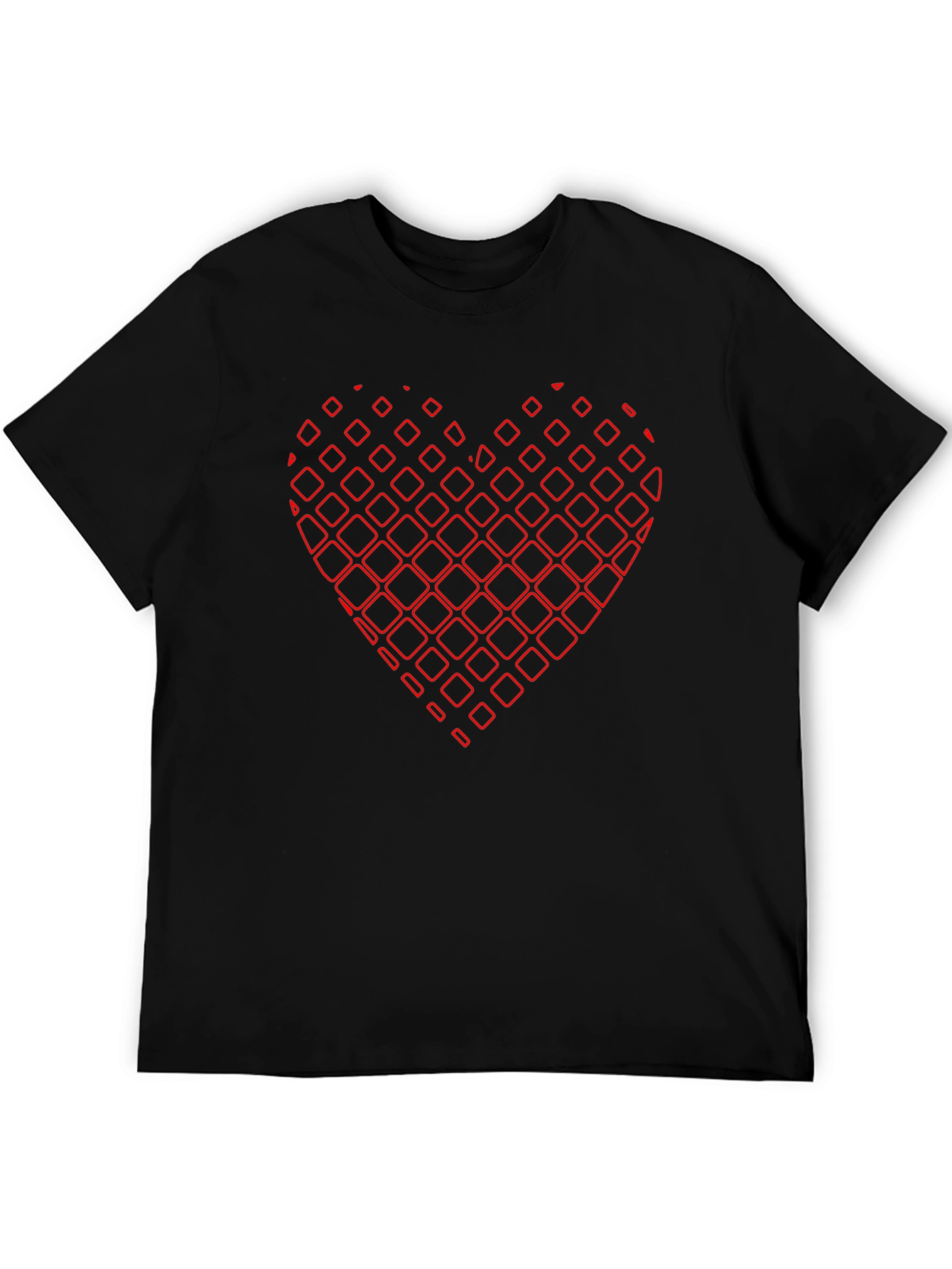 Abstract Heart Graphic Black Tee