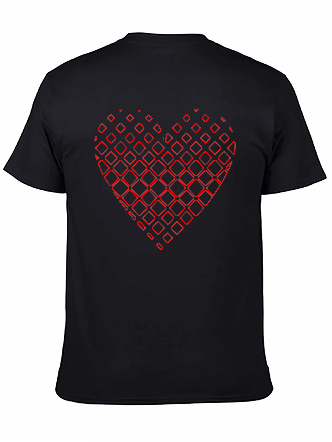 Abstract Heart Graphic Black Tee
