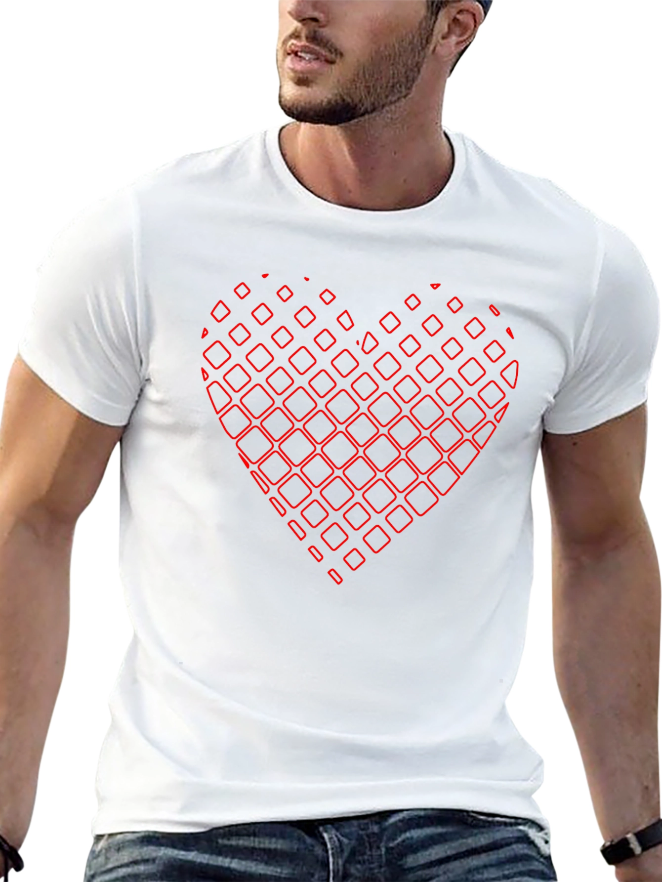 Abstract Heart Graphic Black Tee