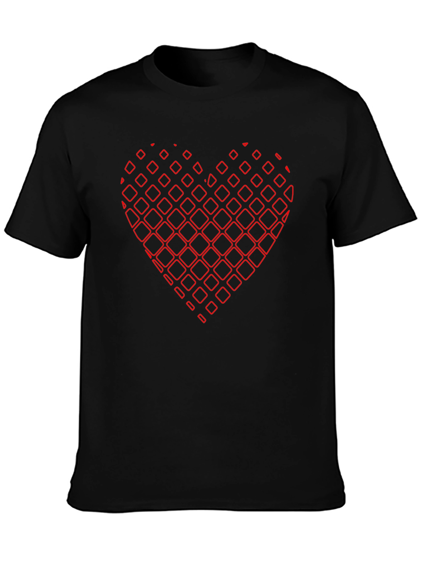Abstract Heart Graphic Black Tee