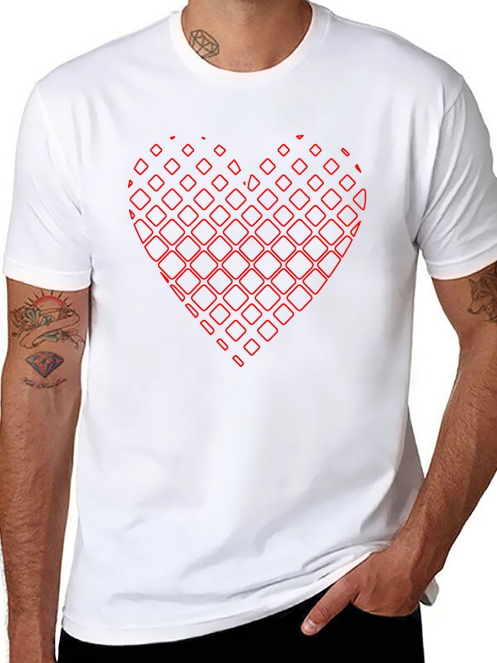 Abstract Heart Graphic Black Tee