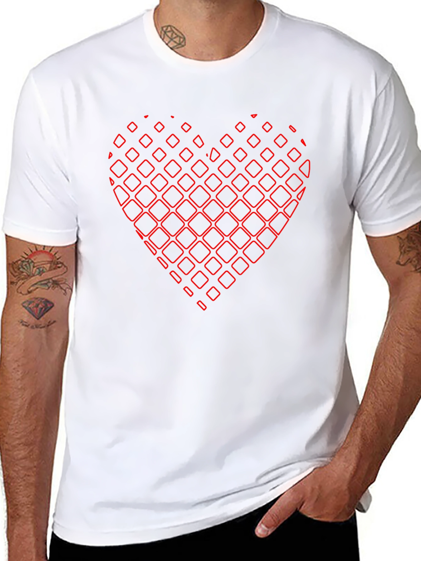 Abstract Heart Graphic Black Tee