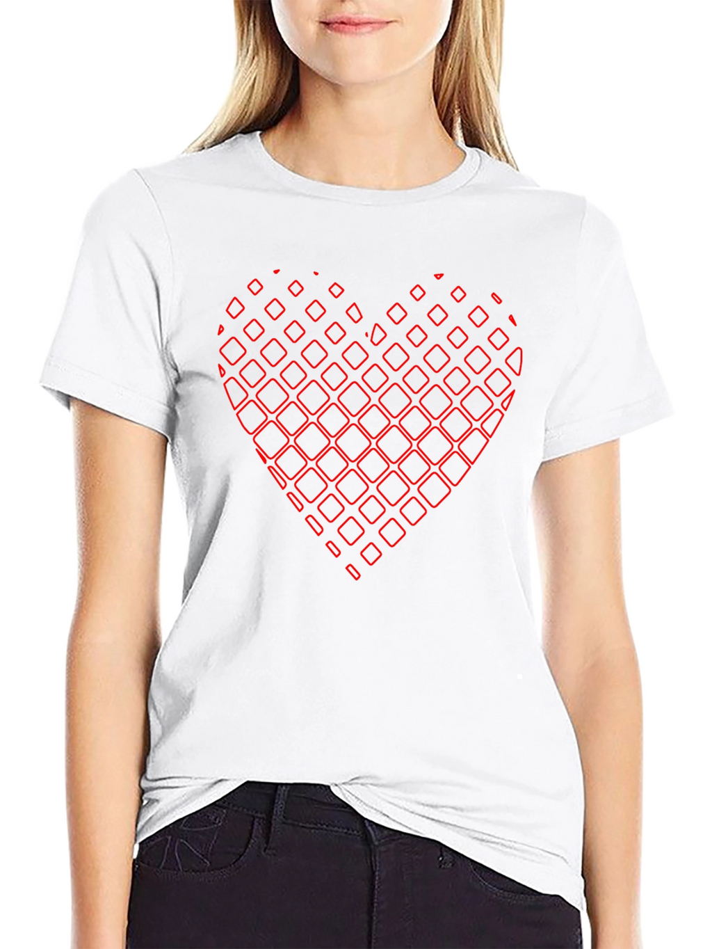 Abstract Heart Graphic Black Tee