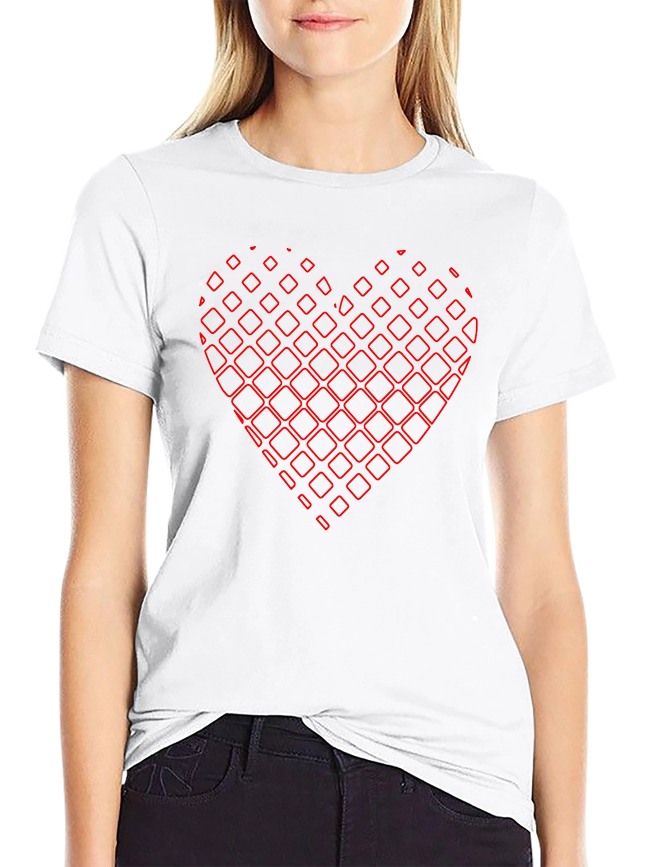 Abstract Heart Graphic Black Tee