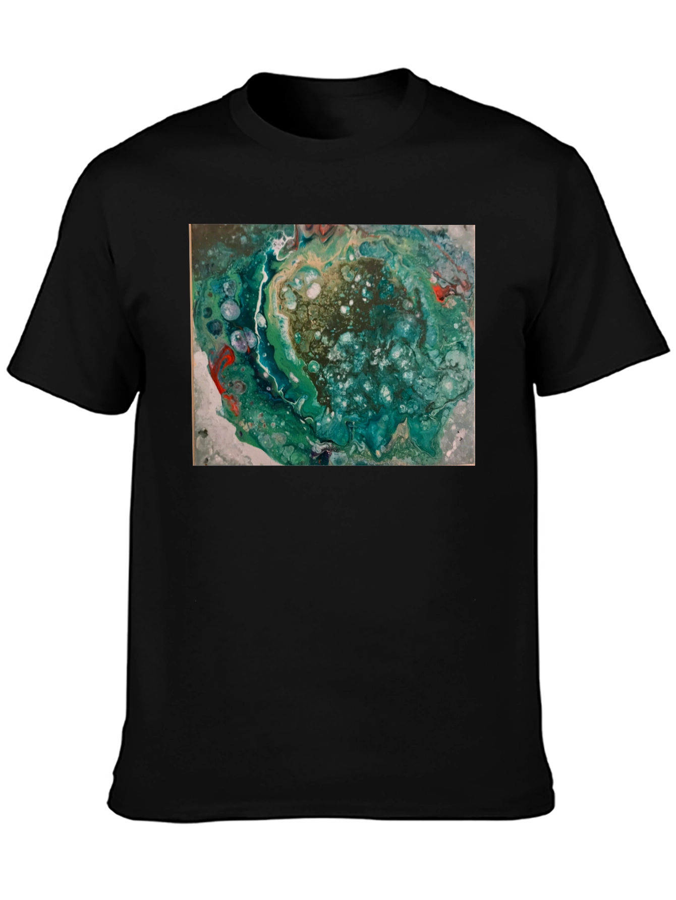 Abstract Swirl Graphic Print Black T-Shirt