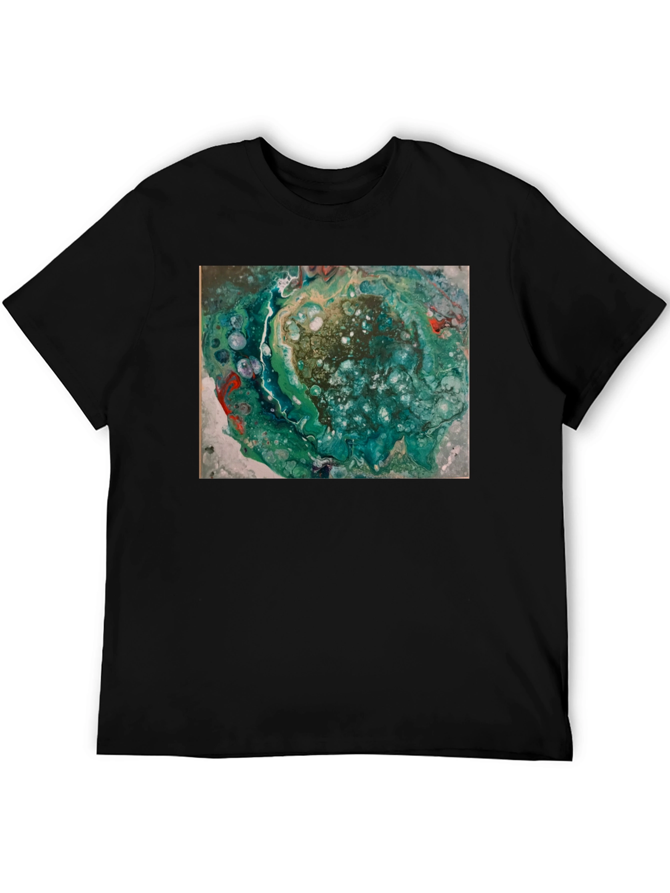Abstract Swirl Graphic Print Black T-Shirt