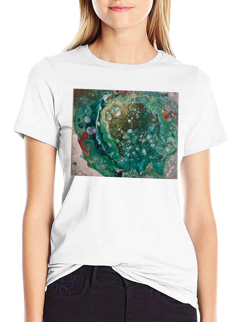 Abstract Swirl Graphic Print Black T-Shirt