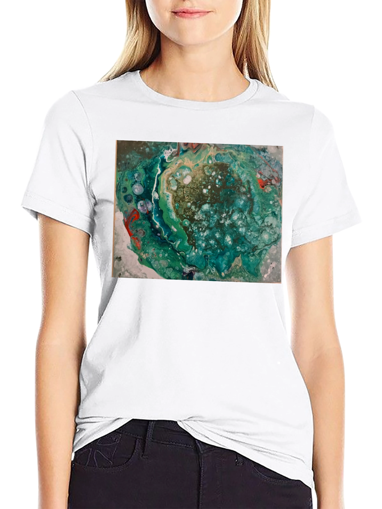 Abstract Swirl Graphic Print Black T-Shirt